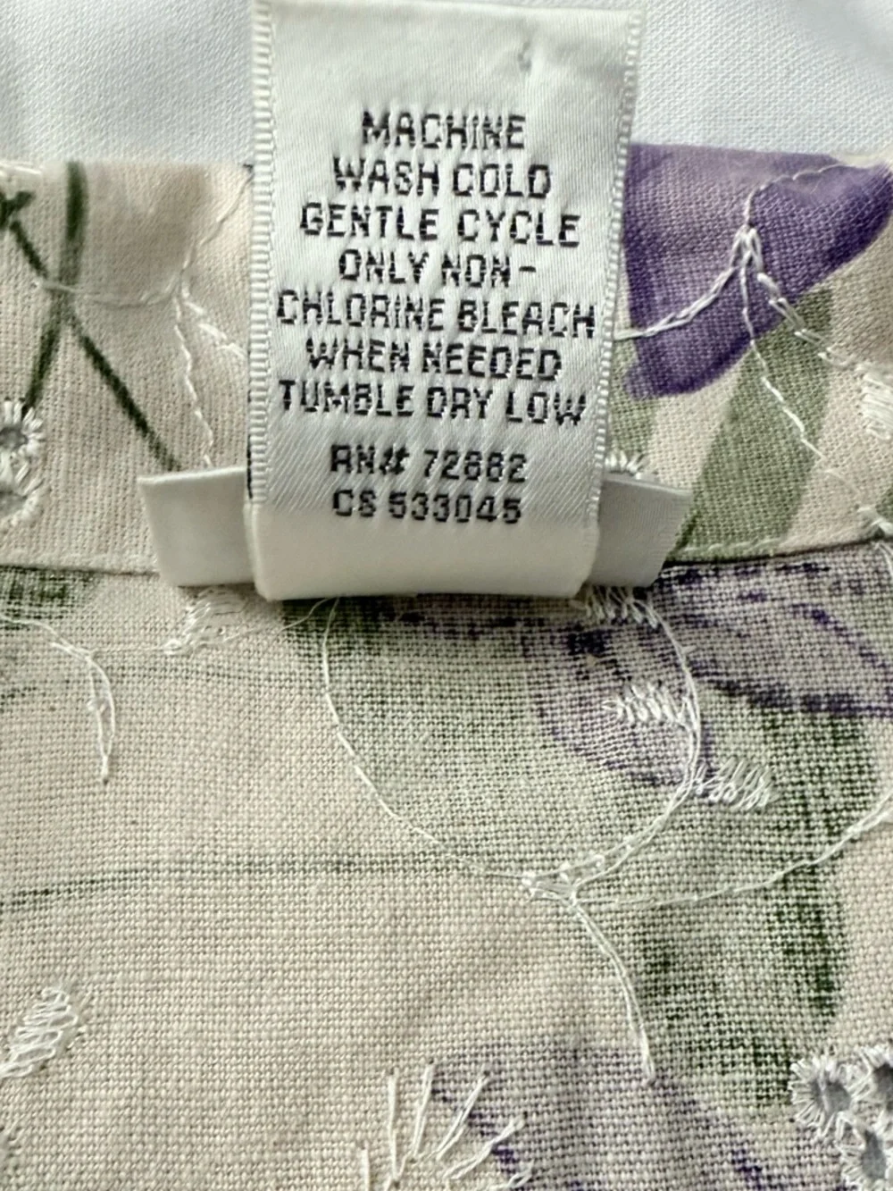 Fashion Bug Lavender Floral Button-Front Camp Shirt - Picture 11 of 11